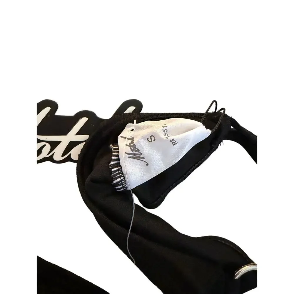 NWT Motel Kassia bandeau Bikini Top & bottom Black With Silver size small